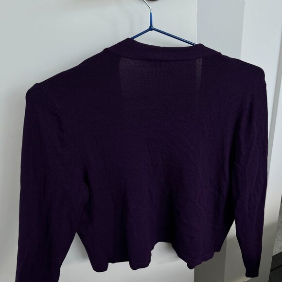 Ann Taylor Purple Shrug Cardigan 3/4 Length Sleeve - Size Small - Picture 3 of 3